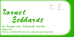kornel eckhardt business card